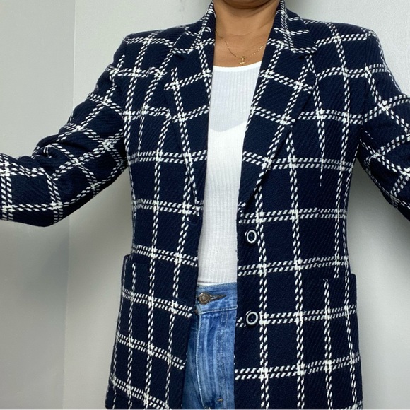 Vintage Liz Claiborne Tweed Wool Checked Windowpane Blazer - Picture 15 of 16